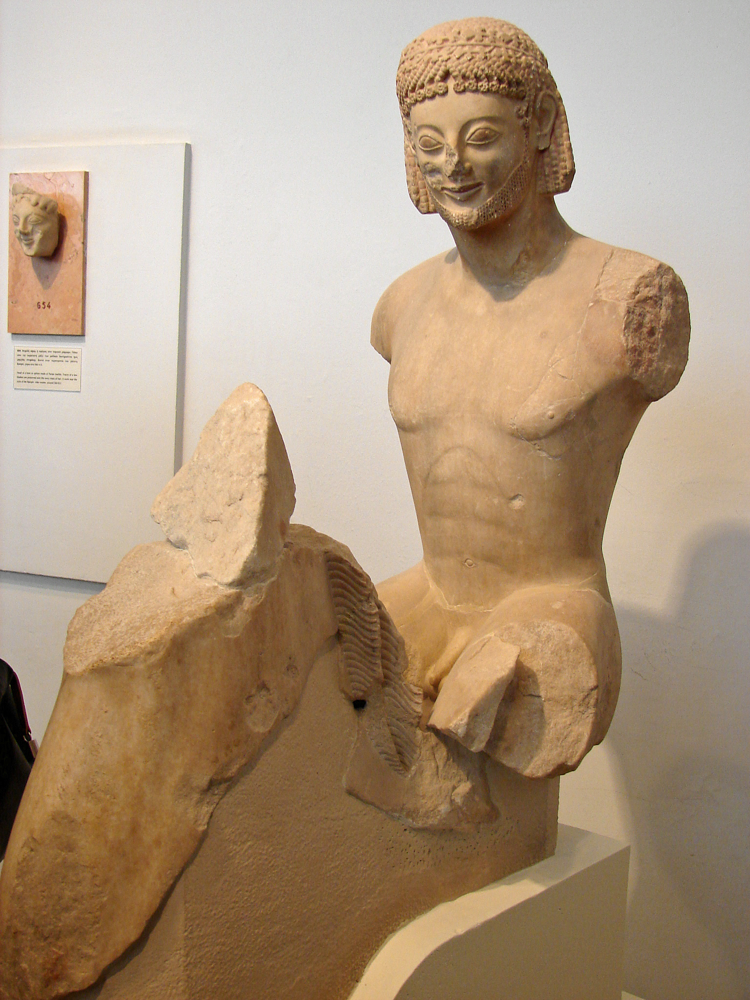 Le cavalier Rampin, vers 560 av. JC. Musée d’Athènes